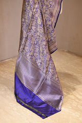 Royal Blue Katan Silk Dupatta with Pichwai Jaal