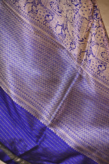 Royal Blue Katan Silk Dupatta with Pichwai Jaal