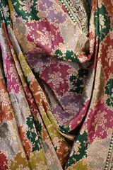 Green Rangkat Banarasi Katan Silk Dupatta with Floral Jaal