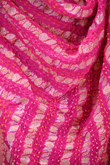Rani Pink Designer Bandhani Dupatta with Sona Rupa Zari Motifs