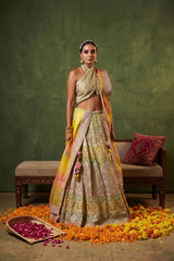 Pista Green Chiffon Wedding Lehenga