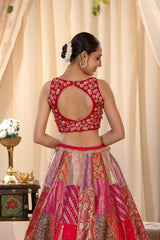 Alia Inspired Fuchsia Pink Banarasi Lehenga with Hand Embellishments