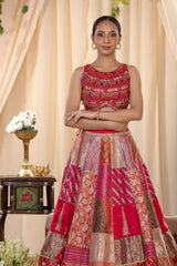 Alia Inspired Fuchsia Pink Banarasi Lehenga with Hand Embellishments