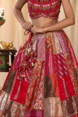 Alia Inspired Fuchsia Pink Banarasi Lehenga with Hand Embellishments