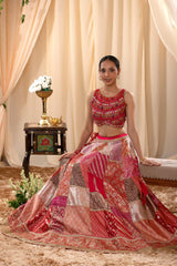 Alia Inspired Fuchsia Pink Banarasi Lehenga with Hand Embellishments