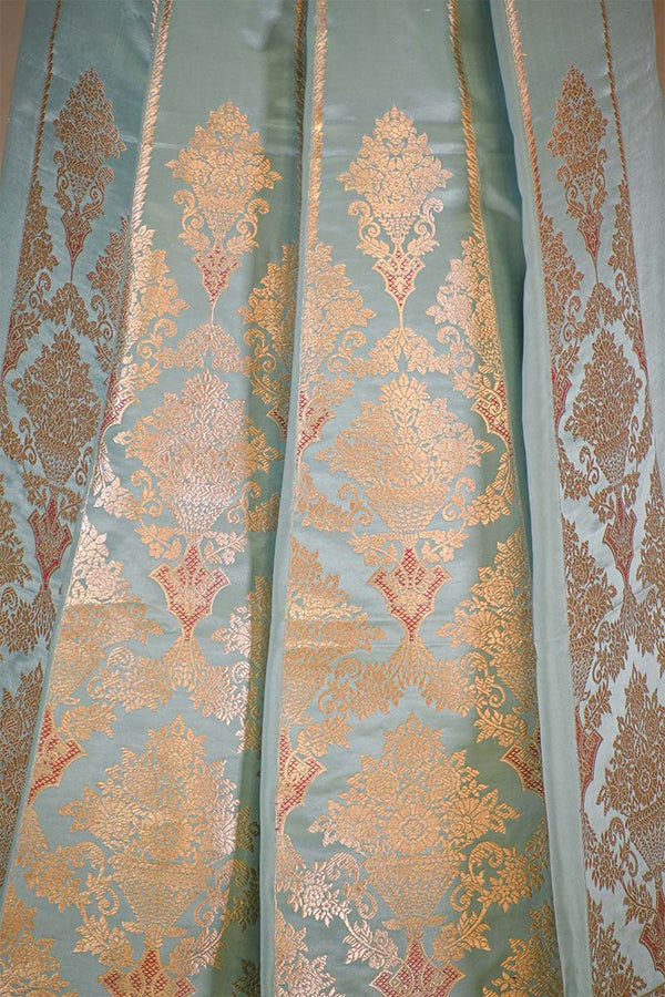 Powder Blue Bridal Lehenga With Intricate Floral Work