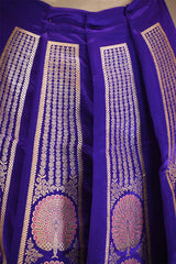 Bright Purple  Banarasi Lehenga with Gold Zari Peacock Motifs