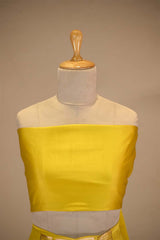 Yellow Banarasi Lehenga with Gold Zari Peacock Motifs