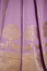 Lilac Banarasi Silk Wedding Lehenga with Shikargah Woven