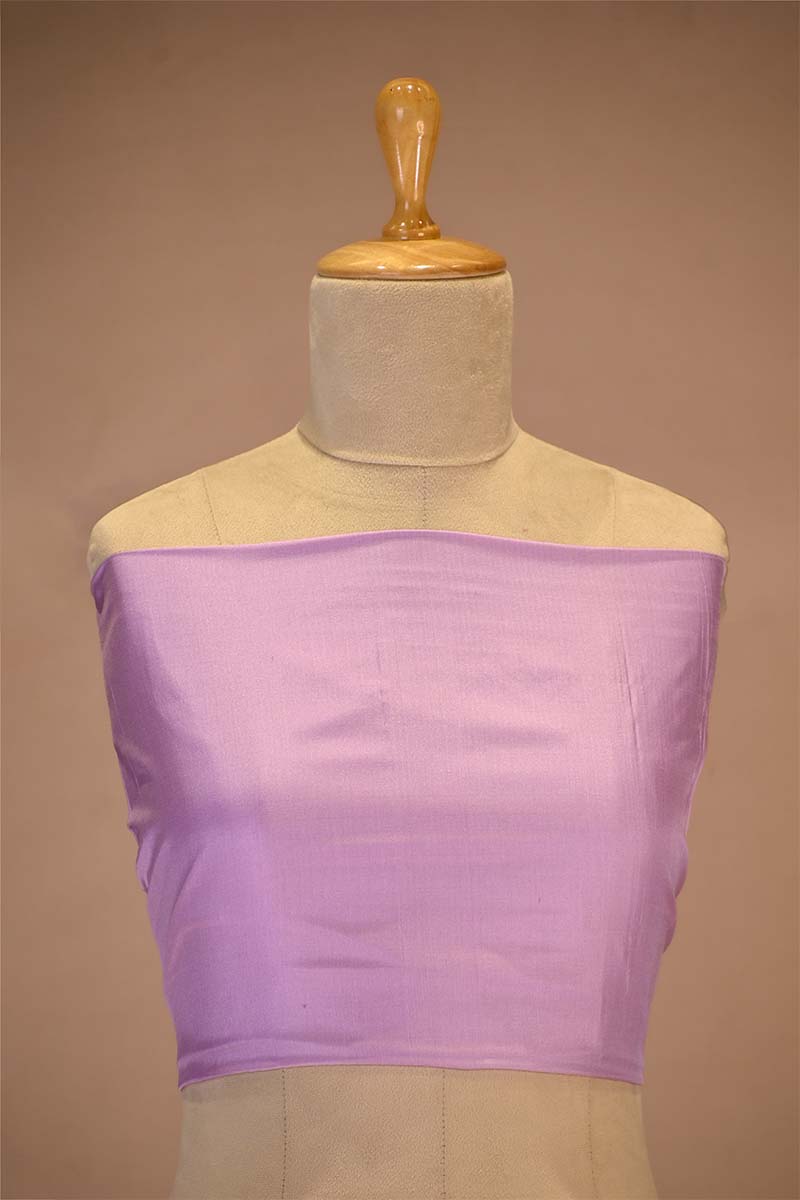 Lilac Banarasi Satin Silk Wedding Lehenga with Shikargah-Birds Motifs