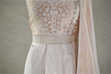 White Wedding Lehenga with Abstract Cheetah Brocade Weaving