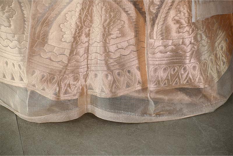 Golden Bridal Lehenga with Intricate Floral Brocade Work