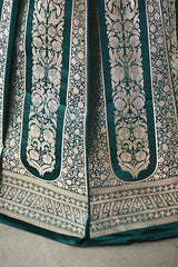 Rama Green Banarasi Bridal Lehenga with Gold Zari Work