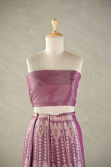 Mauve Tissue Silk Wedding Lehenga In Rajwada Style Design