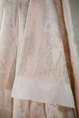 White Banarasi Lehenga with Gold Zari Floral Motifs