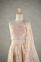 Gold Bridal Lehenga with Intricate Floral Brocade Work