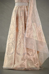 Gold Bridal Lehenga with Intricate Floral Brocade Work