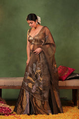 Metallic Tissue Silk Kalidar Lehenga for Bridesmaid