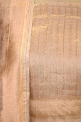 Golden Tissue Silk Lehenga with Gold and Silver Zari Floral Weaving