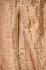 Golden Tissue Silk Lehenga with Gold and Silver Zari Floral Weaving
