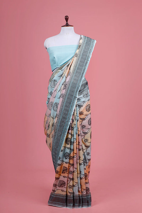 Blue Woven Chiniya Silk Saree By Chinaya Banaras