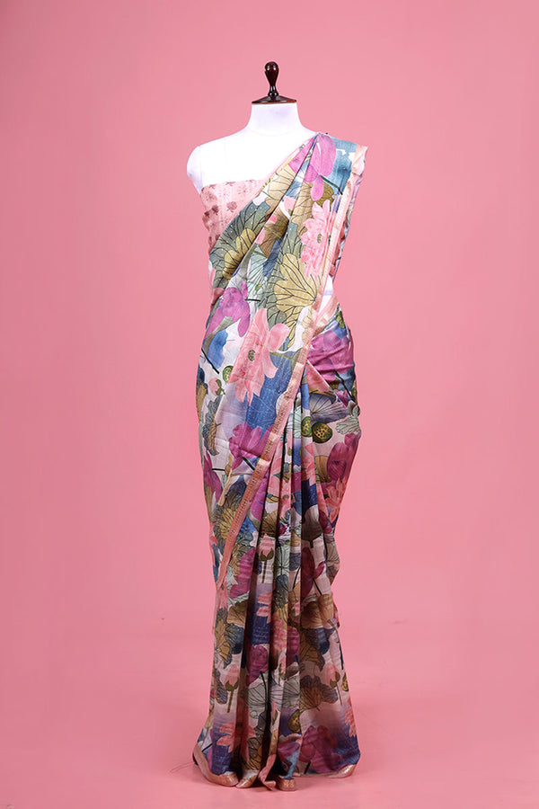 Pichwai Printed Silk Saree By Chinaya Banaras