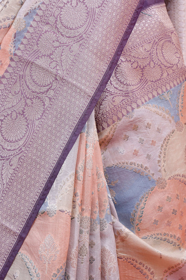 Multicolour Rangkat Pure Chiniya Silk Saree