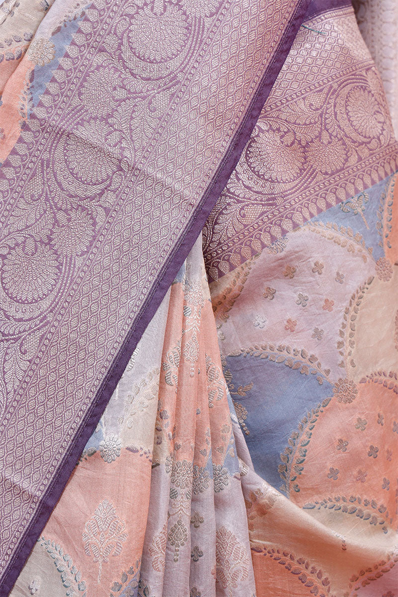 Multicolour Rangkat Pure Chiniya Silk Saree