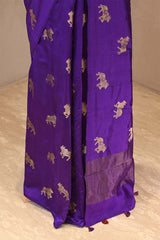Purple Banarasi Chiniya Silk Saree with Aghanya Motifs
