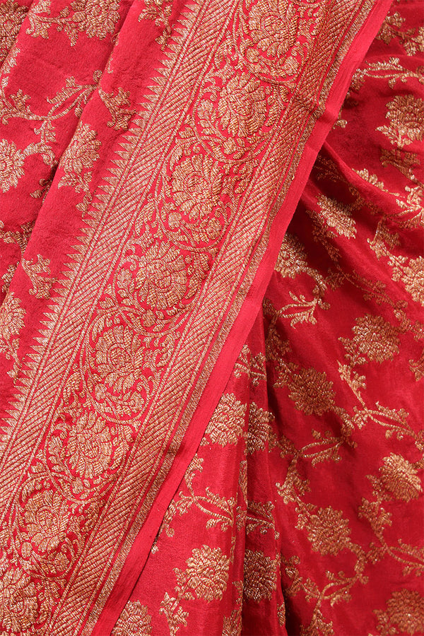 Maroon Pure Crepe Silk Saree