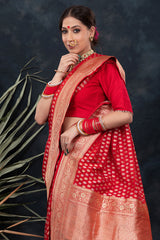 Sindoori Red Handwoven Banarasi Silk Saree