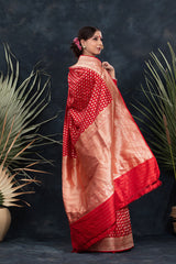 Sindoori Red Handwoven Banarasi Silk Saree