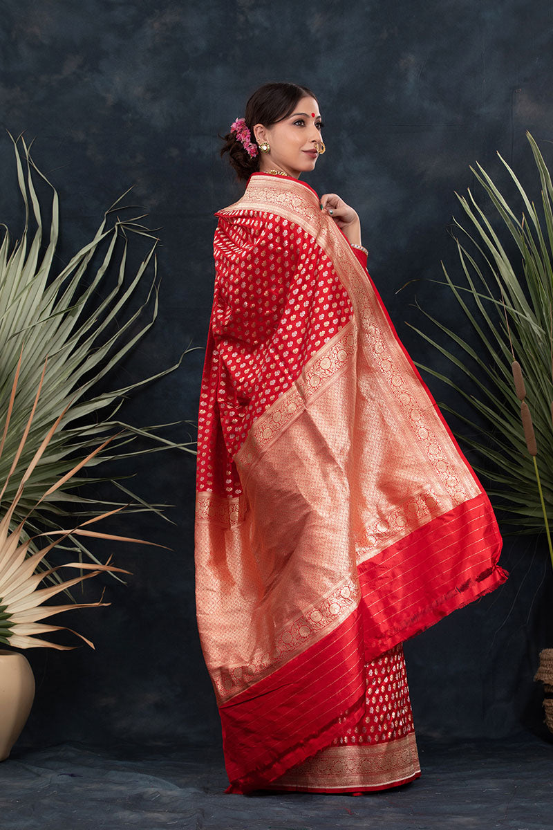 Handwoven Banarasi Katan Silk Saree - Chinaya Banaras