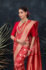 Red Handwoven Banarasi Silk Saree