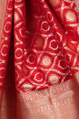 Red Handwoven Banarasi Silk Saree