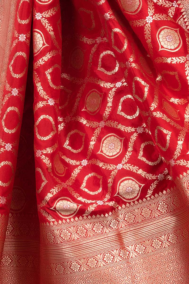 Red Handwoven Banarasi Silk Saree