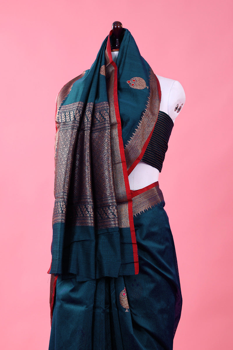 Handwoven Chanderi Silk Saree - Chinaya Banaras