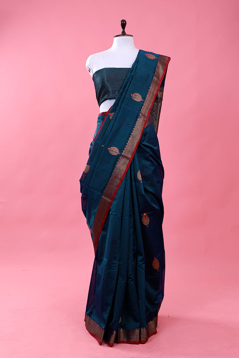 Handwoven Chanderi Silk Saree - Chinaya Banaras