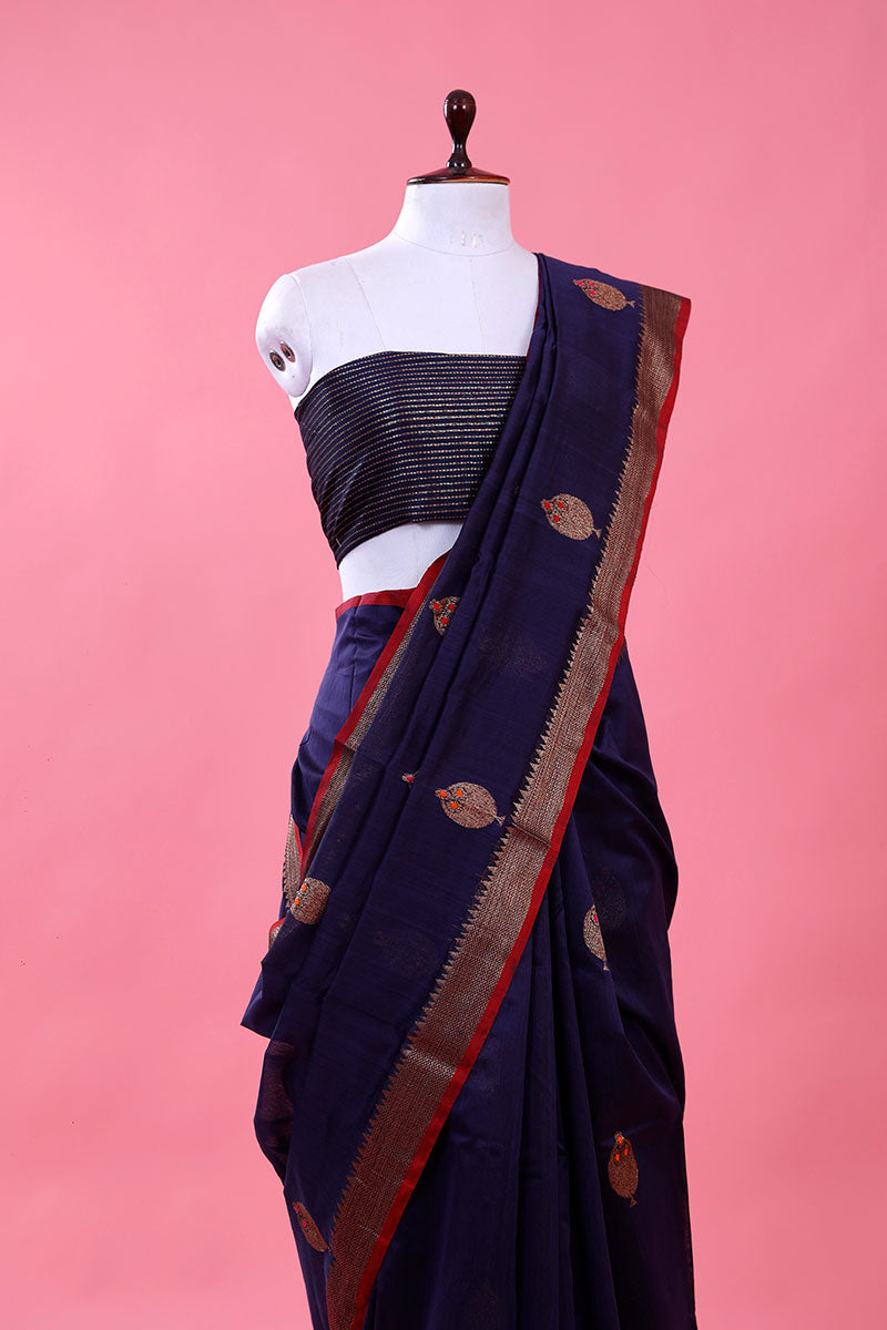 Handwoven Chanderi Silk Saree - Chinaya Banaras