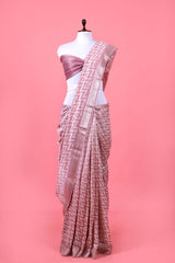 Pink Chanderi Silk Saree By Chinaya Banaras