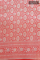 Red Ethnic Handwoven Banarasi Silk Saree
