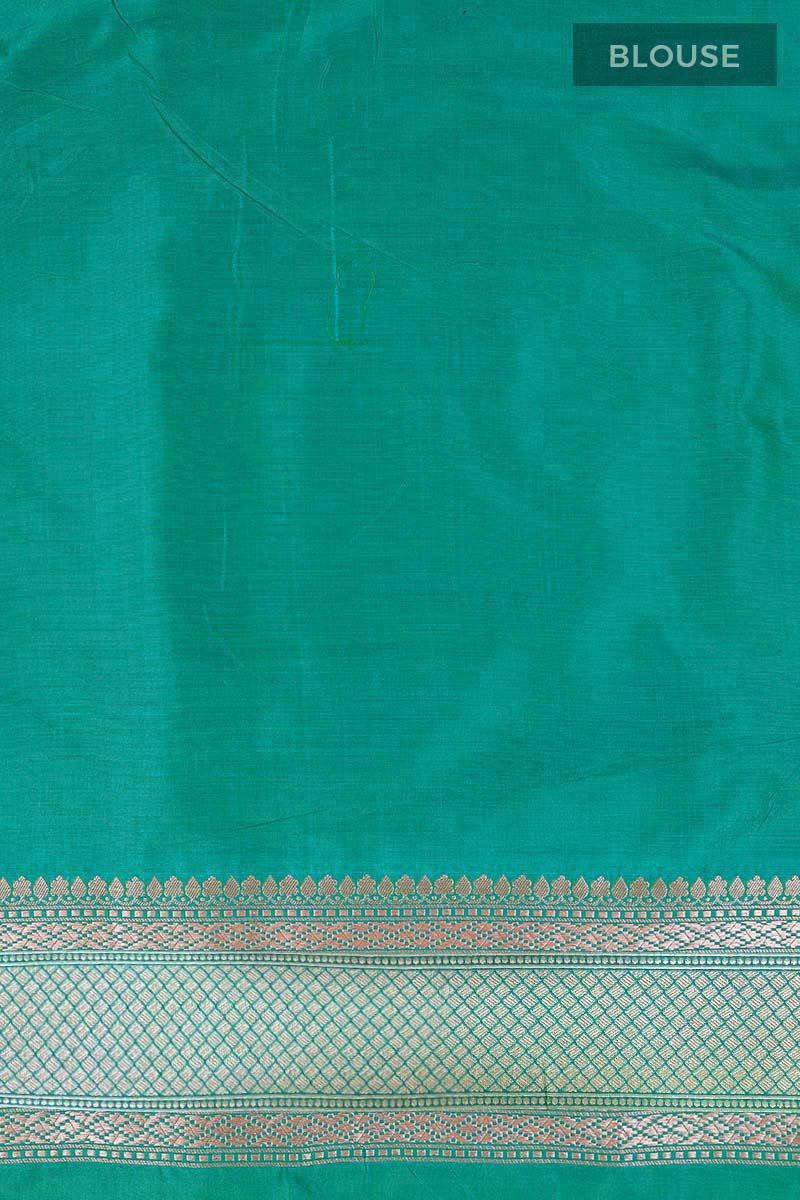 Shimmery Green Handwoven Banarasi Katan Silk Saree - Chinaya Banaras