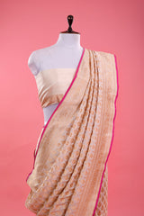 Off White Handwoven Banarasi Katan Silk Saree