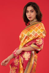 Yellow Rangkat Handwoven Katan Silk Saree