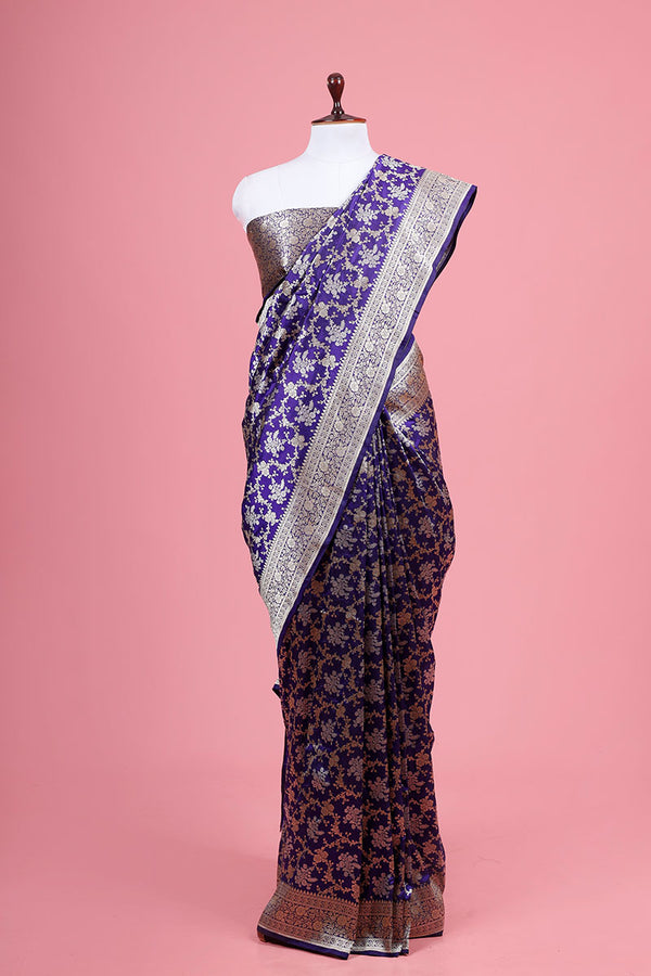 Buy Blue Pure Banarasi Silk Sarees Online