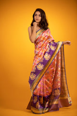 Purple Rangkat Handwoven Katan Silk Saree