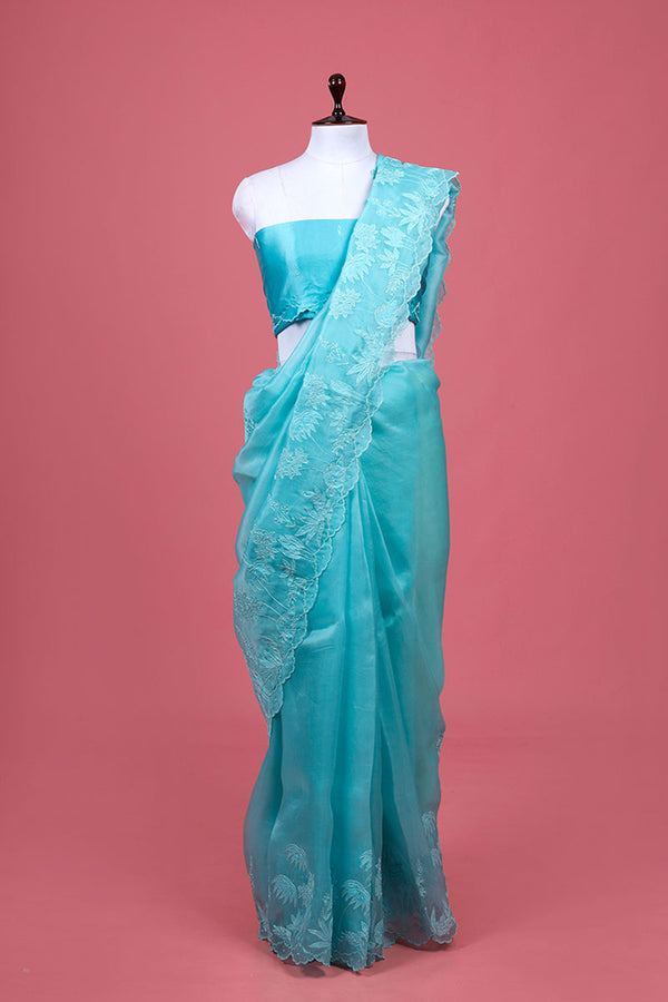 Embellished Organza Silk Saree By  Chinaya Banaras