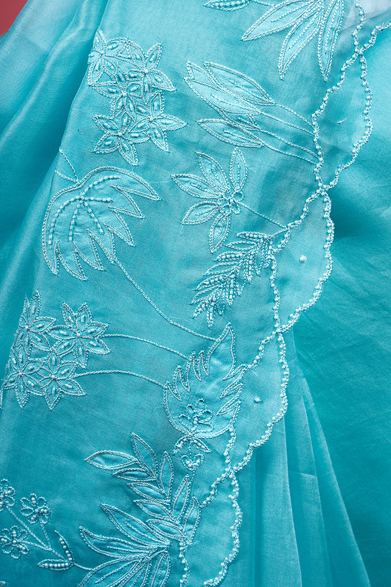 Embellished Organza Silk Saree