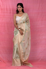 Women In Green Glam Banarasi Kota Doria Saree At Chinaya Banaras