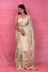 Green Glam Banarasi Kota Doria Saree - Chinaya Banaras